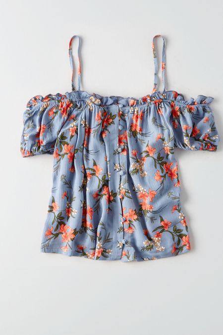 American Eagle Outfitters Ae Bubble Crop Top