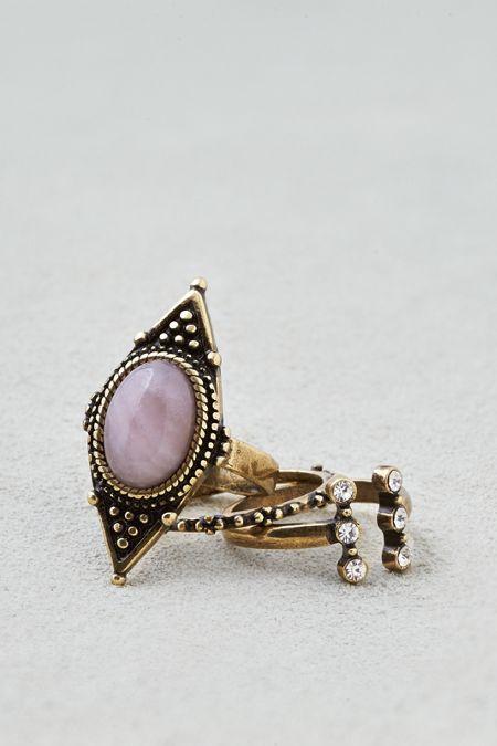 American Eagle Outfitters Ae Rose Quartz Bling Statement Necklace