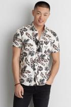 American Eagle Outfitters Ae Tropical Pattern Short Sleeve Shirt