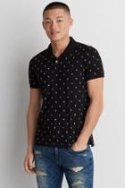 American Eagle Outfitters Ae Print Jersey Polo Shirt