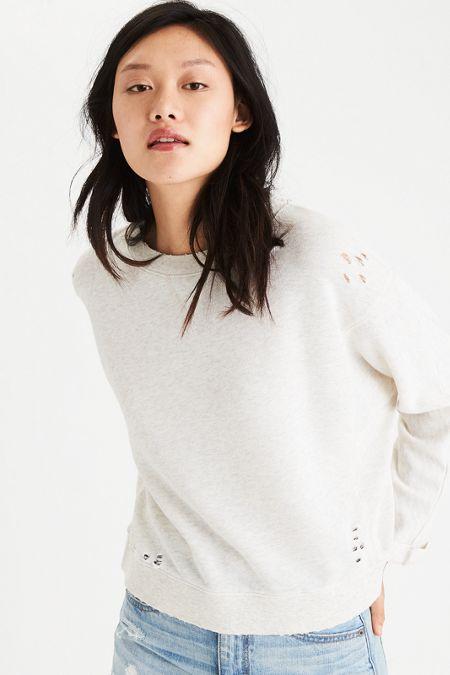 American Eagle Outfitters Ae Destroyed Sweatshirt