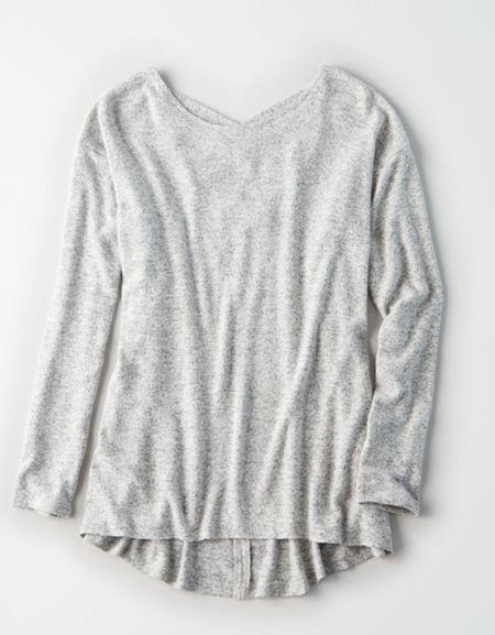American Eagle Outfitters Ae Soft & Sexy Cross Back Pullover
