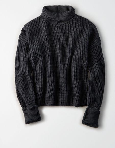 American Eagle Outfitters Don't Ask Why Cropped Turtleneck Sweater