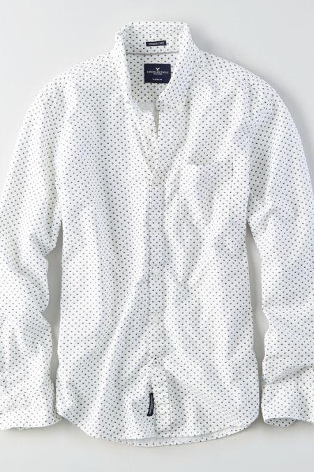 American Eagle Outfitters Ae Print Oxford Shirt