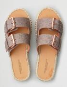 American Eagle Outfitters Ae Double Buckle Flatform Espadrille Sandal