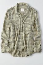 American Eagle Outfitters Ae Embroidered Boyfriend Utility Shirt