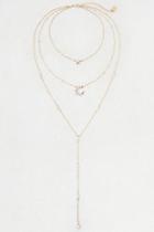 American Eagle Outfitters Ae Glitter Moon Layer Necklace