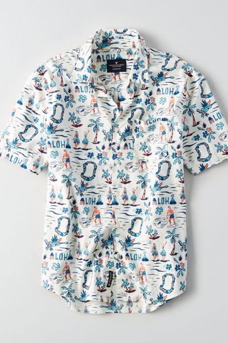 American Eagle Outfitters Ae Printed Short Sleeve Shirt
