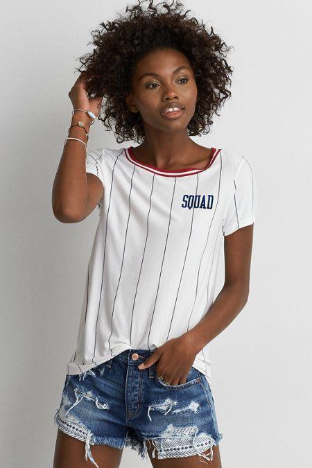 American Eagle Outfitters Ae Soft & Sexy Ringer Squad T-shirt
