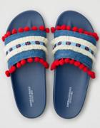 American Eagle Outfitters Ae Pom And Fringe Pool Slide