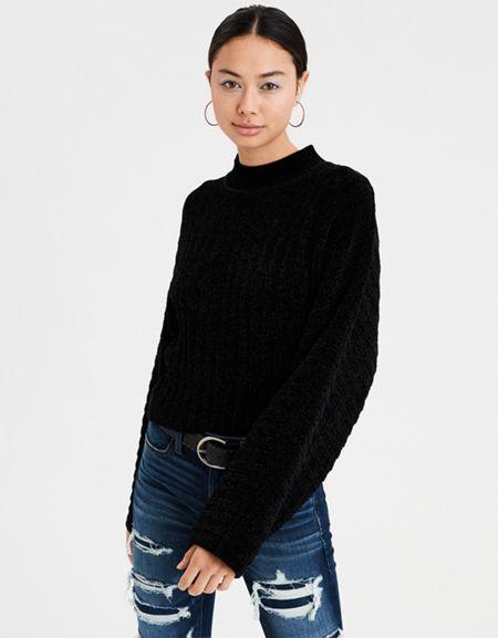 American Eagle Outfitters Ae Ribbed Super Soft Pullover Sweater