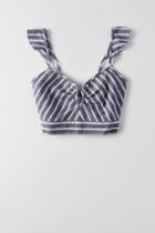 American Eagle Outfitters Ae Striped Keyhole Crop Top
