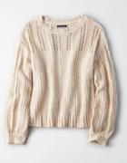 American Eagle Outfitters Ae Eyelet Balloon Sleeve Pullover