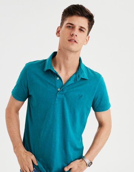 American Eagle Outfitters Ae Slub Jersey Polo