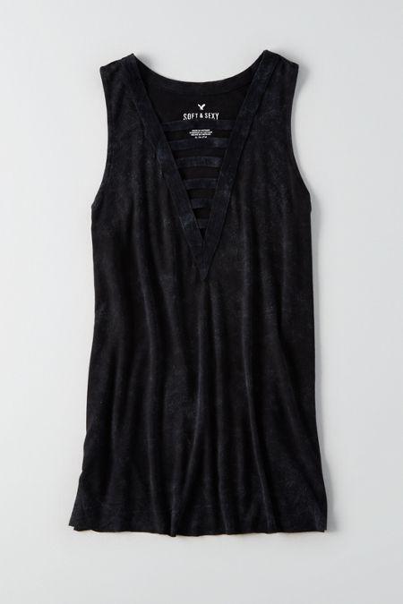 American Eagle Outfitters Ae Soft & Sexy Ladder Front Tank