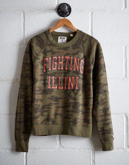 Tailgate Women's Illinois Camo Fleece Sweatshirt