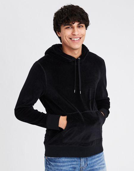 American Eagle Outfitters Ae Velour Pullover Hoodie
