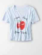 American Eagle Outfitters Ae Nyc Cut Out Graphic Tee