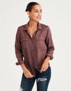 American Eagle Outfitters Ae Military Buttondown Shirt