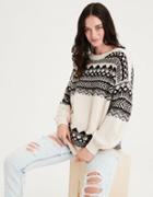 American Eagle Outfitters Ae Pattern Balloon Sleeve Pullover Sweater