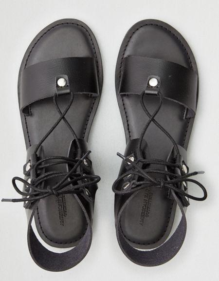 American Eagle Outfitters Ae Lace Up Flat Stud Sandal