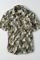 American Eagle Outfitters Ae Short Sleeve Leaves Pattern Shirt
