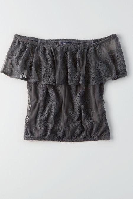 American Eagle Outfitters Ae Off-the-shoulder Lace Top
