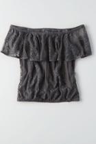 American Eagle Outfitters Ae Off-the-shoulder Lace Top