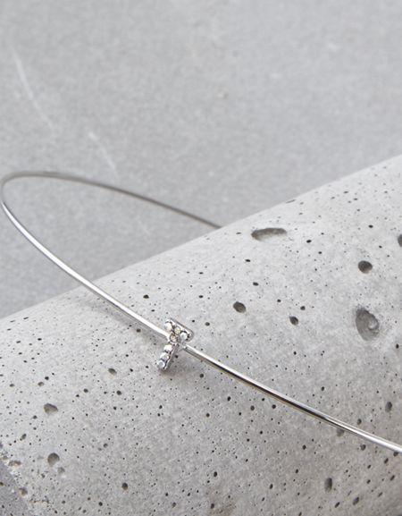 American Eagle Outfitters Ae Silver Initial Choker - T