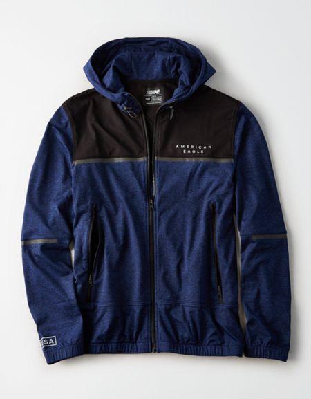 American Eagle Outfitters Ae Full-zip Performance Hoodie