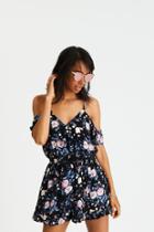 American Eagle Outfitters Ae Off-the-shoulder Tiered Wrap Romper