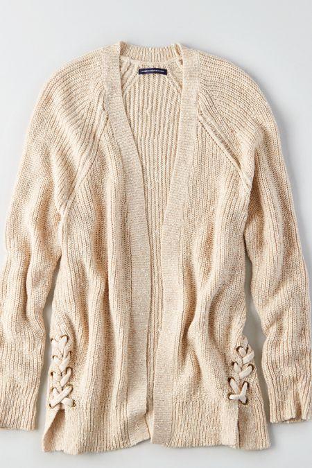 American Eagle Outfitters Ae Side-lace Cardigan