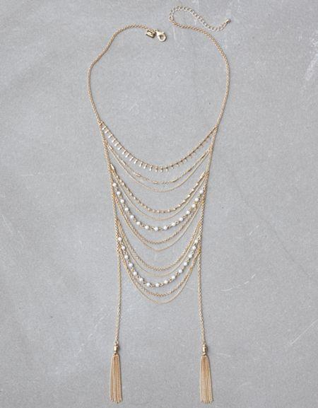 American Eagle Outfitters Ae Gold & Pearl Statement Necklace