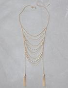 American Eagle Outfitters Ae Gold & Pearl Statement Necklace