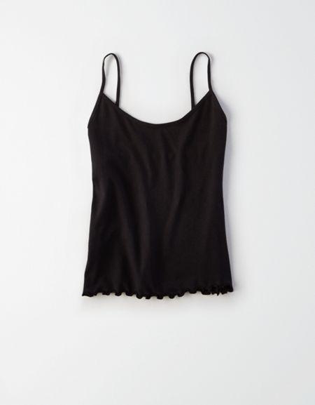 American Eagle Outfitters Ae Scoop Neck Lettuce Hem Camisole