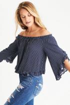 American Eagle Outfitters Ae Bell Sleeve Crop Top