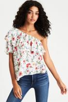 American Eagle Outfitters Ae Ruffled One-shoulder Top