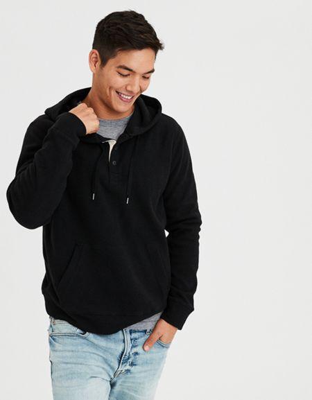 American Eagle Outfitters Ae Thermal Henley Hoodie