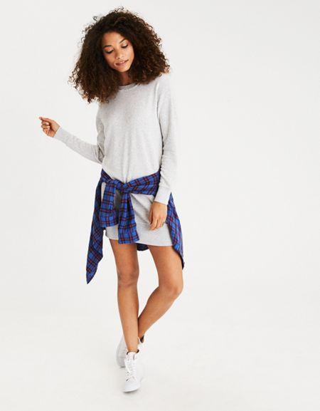 American Eagle Outfitters Ae Tie-back Sweatshirt Dress