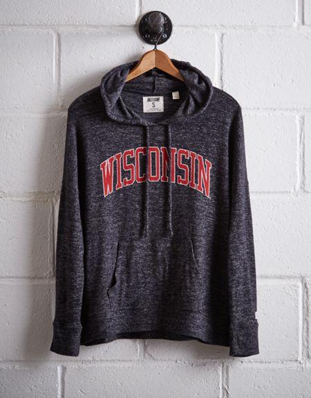 Tailgate Women's Wisconsin Plush Hoodie