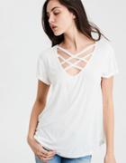 American Eagle Outfitters Ae Soft & Sexy Lace Cross Front Jegging Tee