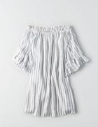 American Eagle Outfitters Ae Striped Exaggerated Bell Sleeve Shift Dress