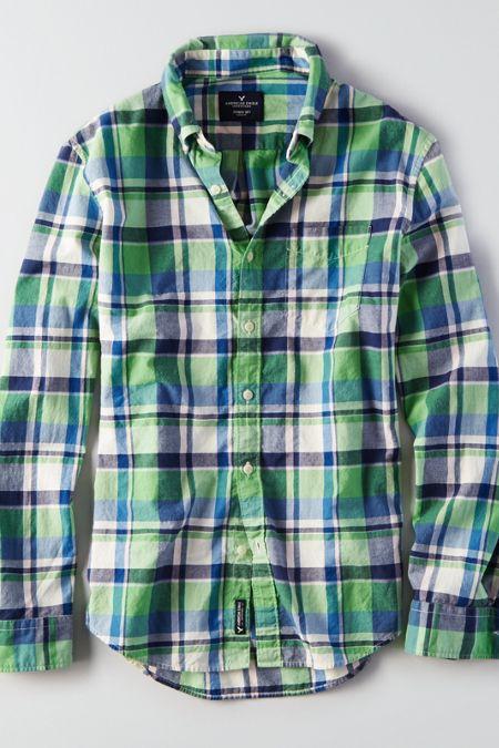 American Eagle Outfitters Ae Madras Button Down Shirt