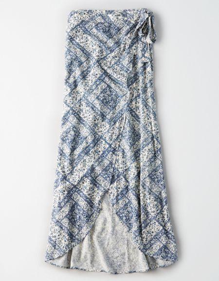 American Eagle Outfitters Ae Hi-low Tassel Tie Maxi Skirt
