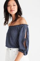 American Eagle Outfitters Ae Split Sleeve Off-the-shoulder Top
