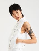 American Eagle Outfitters Ae White Denim Vest