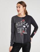 American Eagle Outfitters Ae Nyc Split Graphic Crew