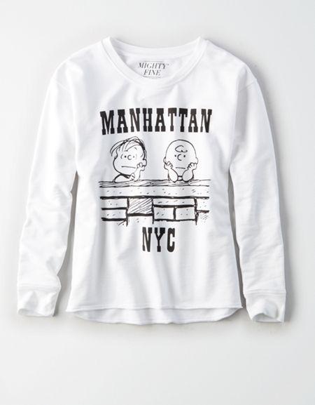American Eagle Outfitters Peanuts Nyc Graphic Sweatshirt