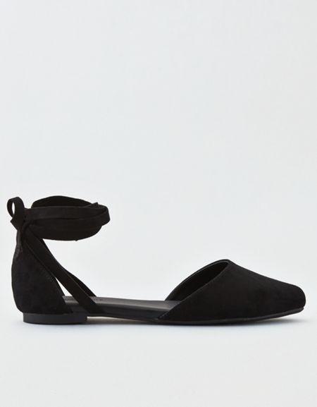 American Eagle Outfitters Ae Ankle Tie Pointy Toe Dorsay Flat