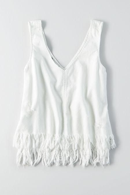 American Eagle Outfitters Ae Destroyed Denim Tank